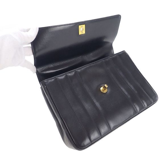 CHANEL Lambskin Mademoiselle Handbag Black With Gold Hardware - Picture 8 of 16